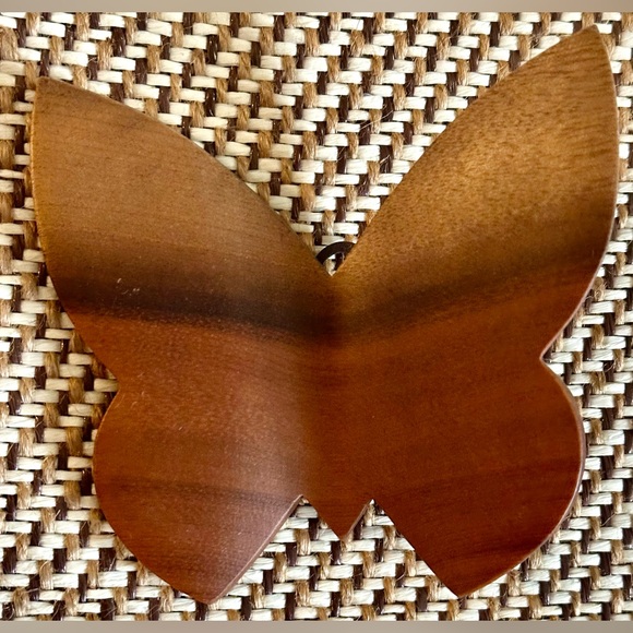 2 Vintage Carved Myrtlewood Carved Butterfly Set Mid Century Modern from Oregon - Picture 8 of 10